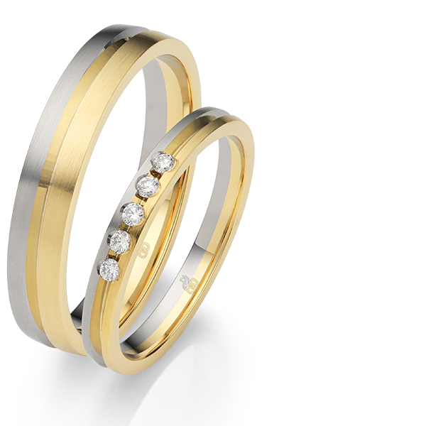 Rauschmayer Trauringe Weiss-Gelbgold 73-50007-025 + 72-50007-040